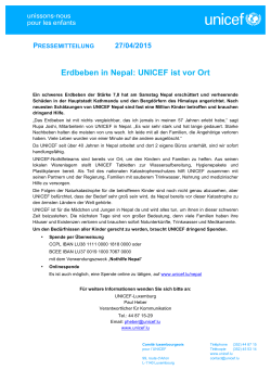 Erdbeben in Nepal: UNICEF ist vor Ort