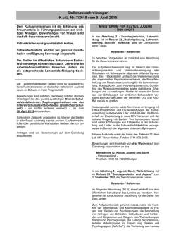 Heft 7 vom 9. April 2015 - Ministerium f&uuml;r Kultus, Jugend und Sport
