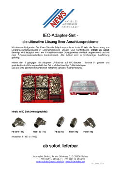 IEC-Adapter-Set - ab sofort lieferbar