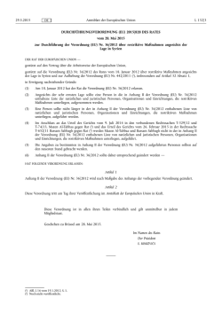DURCHF&Uuml;HRUNGSVERORDNUNG (EU) 2015