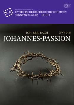 JOHANNeS-PASSiON - Kantorei Rechberghausen