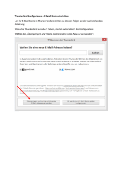 Thunderbird Mailclient einrichten (IMAP)