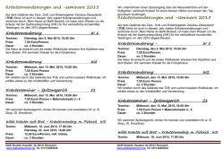 Kräuterseminare und Kräuterwanderungen 2015