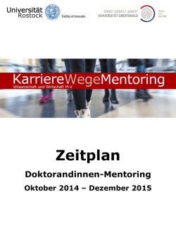 Doktorandinnen-Mentoring II - KarriereWegeMentoring &ndash; Rostock