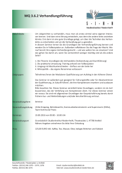 MQ 3.6.2 Verhandlungsführung - StudienInstitut NiederrheiN