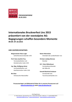 Internationales Brucknerfest Linz 2015 präsentiert von der
