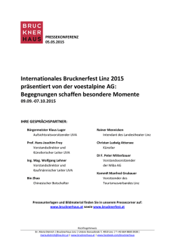 Internationales Brucknerfest Linz 2015 pr&auml;sentiert von der