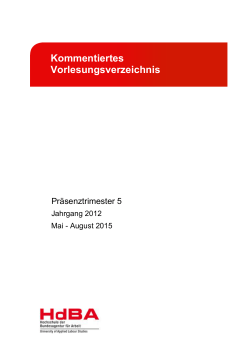 Präsenztrimester 5 Jahrgang 2012 - Hochschule der Bundesagentur