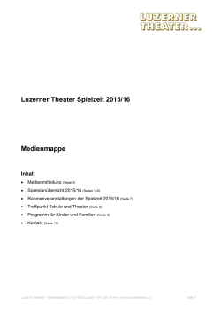 Luzerner Theater Spielzeit 2015/16 Medienmappe