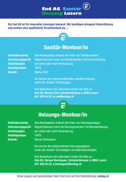 Sanitär-Monteur/in Heizungs-Monteur/in