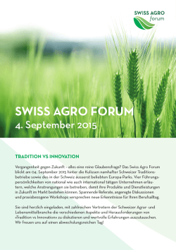 Das Swiss Agro Forum