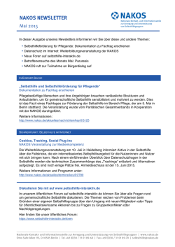 NAKOS Newsletter Mai 2015