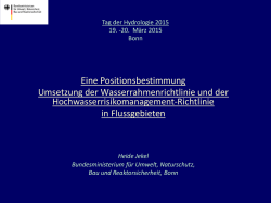 Eine Positionsbestimmung Umsetzung der Wasserrahmenrichtlinie