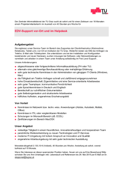 Projektmitarbeiter/in EDV-Support vor-Ort und im
