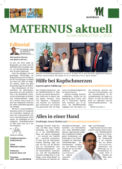 MATERNUS aktuell 1/2015 - Maternus