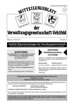 KW 22-2015 - Verwaltungsgemeinschaft Uehlfeld