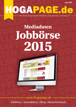 Mediadaten HOGAPAGE Jobbörse