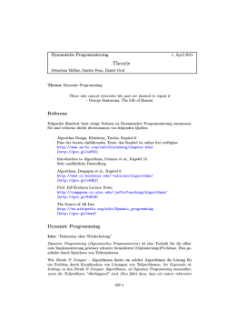 Handout 6a: Dynamische Programmierung: Theorie