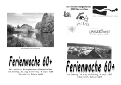 60+ Ferienwoche - Pfarrei Entfelden
