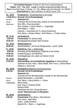 Gottesdienstordnung