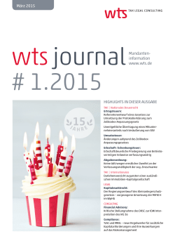 JAH RE - WTS Aktiengesellschaft Steuerberatungsgesellschaft