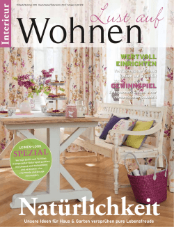 Interieur - Lust auf Wohnen Ausgabe Fr&uuml;hjahr/Sommer 2015