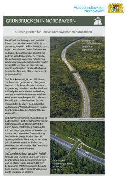 GR&Uuml;NBR&Uuml;CKEN IN NORDBAYERN - Autobahndirektion Nordbayern
