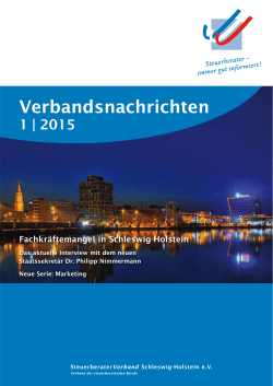 Ausgabe 1/2015 - Steuerberaterverband Schleswig