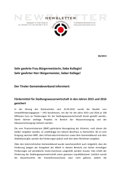 Newsletter Juni - Tiroler Gemeindeverband