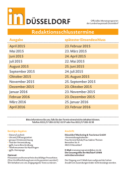 inD&uuml;sselDorf - D&uuml;sseldorf Marketing & Tourismus GmbH