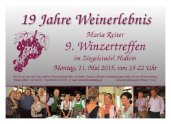 Einladung Winzertreffen Weinerlebnis 2015