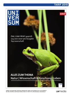 UNIVERSUM Magazin Tarif 2015