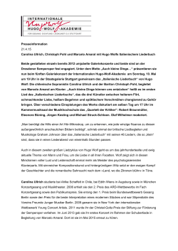 Presseinformation 21.4.15 Carolina Ullrich, Christoph Pohl und