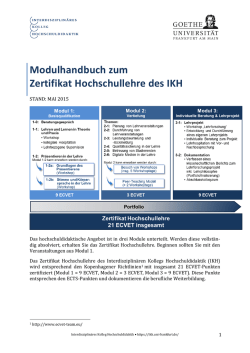 Modulhandbuch zum Zertifikat Hochschullehre des IKH
