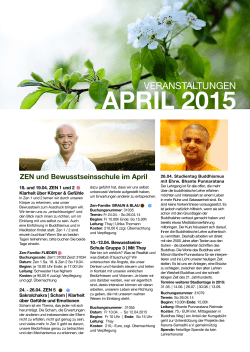 Veranstaltungen BuddhasWeg April 2015