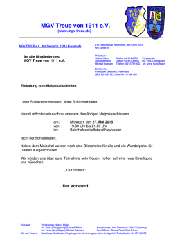 Einl. Maipokal 2015 - MGV Treue von 1911 eV