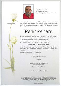 Peter Peham - bestattung