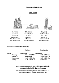 Pfarrnachrichten Juni 2015 - Katholische Pfarrgemeinde St. Anna