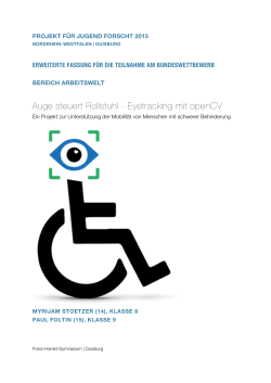 Auge steuert Rollstuhl - Eyetracking mit openCV