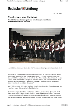 Musikgenuss vom Rheinland - Männergesangverein “Eintracht