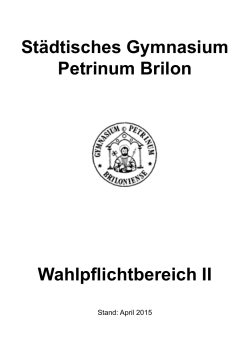 Infoheft WP II - Gymnasium Petrinum