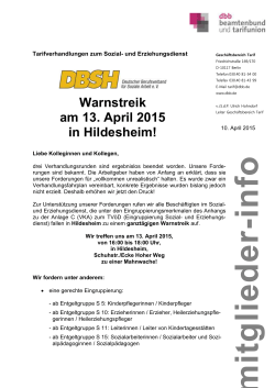 Warnstreikaufruf 13.04.2015 Hildesheim