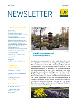 Newsletter FDP Lichtenberg 1/2014