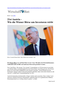21st Austria - Wie die Wiener Börse um Investoren wirbt