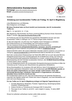 Einladung - Aktionsb&uuml;ndnis Sozialproteste