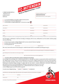 Antrag zur Mitgliedschaft beim 1. FC Köln