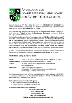 Anmeldung - SV 1919 Ober-Olm
