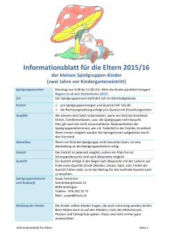 Informationsblatt für die Eltern 2015/16