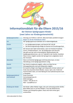 Informationsblatt f&uuml;r die Eltern 2015/16