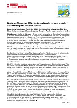 Deutscher Wandertag 2016: Deutscher Wanderverband inspiziert